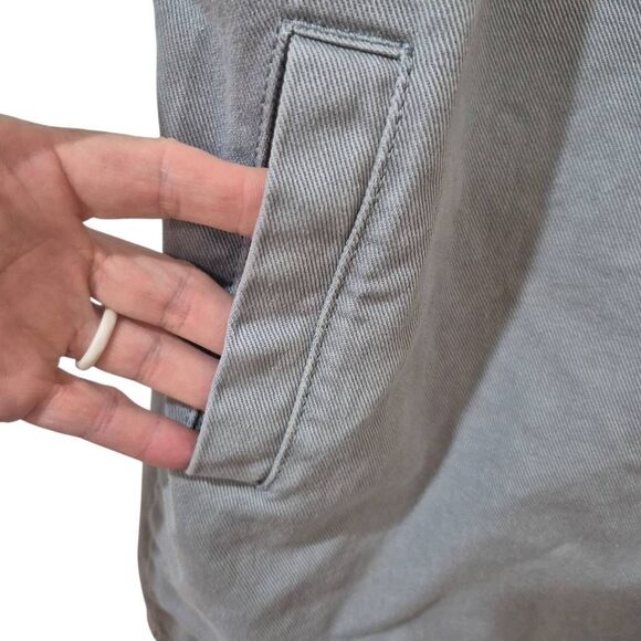 Wish List Women's Oversized Soldier Blue Washed Cotton Overall Romper Shorts w A - Picture 6 of 10